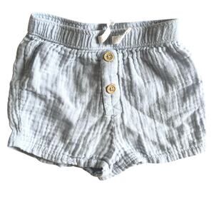 Baby blue muslin cotton shorts 12m unisex Gerber organic